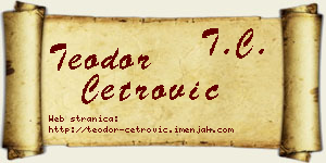 Teodor Četrović vizit kartica